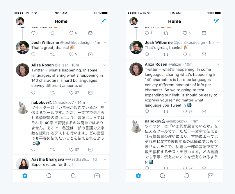 Twitter amplia el límite de 140 a 280 caracteres en los ‘tuits’