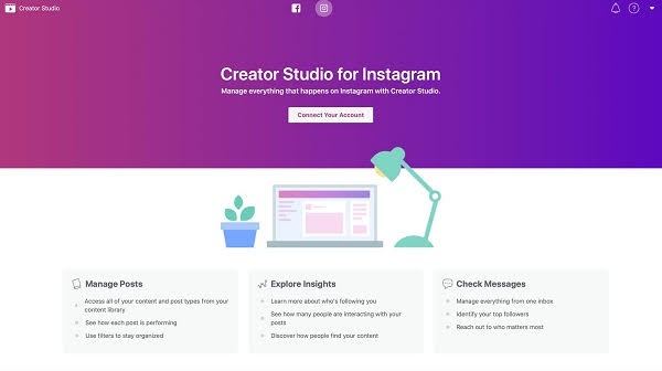 Programa Instagram desde Facebook Creator Studio